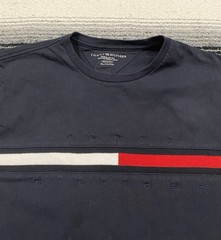 Tommy Hilfiger Y2K Style Tino T Shirt Mens XL Black Embroidered Logo Tee