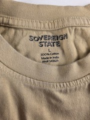 Sovereign State Cream Neutral 100% Cotton Unisex New York T Shirt Mens Large