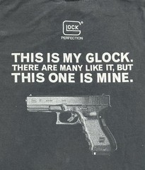 Vintage Glock Tee This Is My Glock There Are Many Like It Gunny Graphic FADED LG