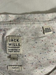 Jack Wills Men’s Large Slim Fit Pocket T-Shirt White Speckled Crew Neck Pocket