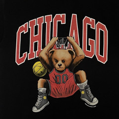 Chinatown Market Chicago Basketball Bear Men’s Medium Black T-Shirt Made in USA