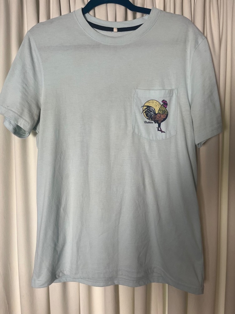Men’s Chubbies Pocket T Shirt, Small, Rooster theme, Weekend has Arrived