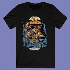 Dawn of The Dead Famous Horror Movie Logo Men’s Black T-shirt Size S-3XL