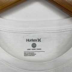 Hurley California T-Shirt Men’s Size L White Double Sided Logo Short Sleeve
