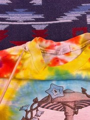 Vtg 90s Fairy Elf Peace Sign Mushrooms T Shirt Hippy Tie Dye Single Stitch USA L