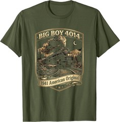 Big Boy 4014 Train Engineer Steam Train Conductor American T-Shirt