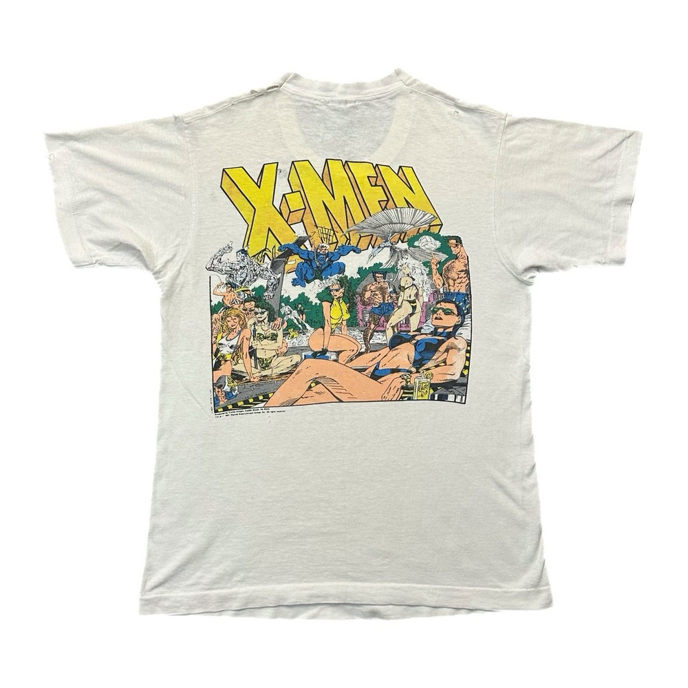 Vintage 90s Marvel Comics X-Men Pool Party Shirt Sz L Thrashed Single Stitch