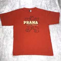 Czech Republic PRAHA Prague Lion Coat of Arms (XL) Rust Orange T-Shirt