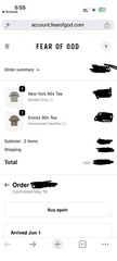 Fear of God Essentials New York Knicks NBA Gray T-Shirt Size L