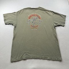 Vintage Bad Ass Tribe Shirt Mens XL Olive Green Banner Elk North Carolina Nature