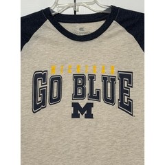 Men’s Colosseum Go Big Blue Michigan Raglan T-Shirt, Size XL