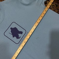 Anvil Goalie Monkey Hockey Graphic T-Shirt Mens Large Light Blue Short Sleeve