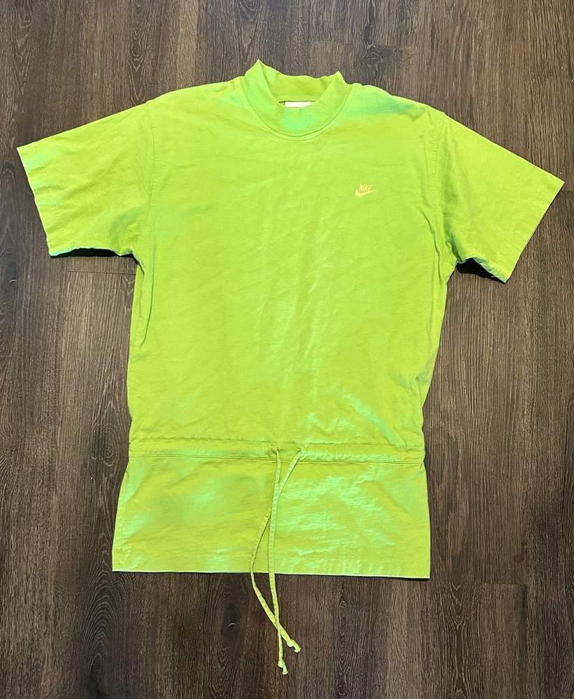 Y2K Vtg Green Nike Silver Tag Tab T Shirt Tee Drawstring Vintage RARE