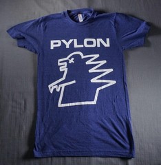 Pylon Shirt Mens Small Blue Band Tee Dinosaur Made USA New Wave Post Punk