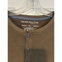 Classic waffle JACHS New York Tribeca Mens XL Olive Brown Knit Thermal Henley