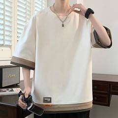 Mens Three Quarter Sleeve Casual Layered T Shirt