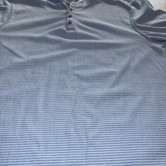 Bruno Milano Shirt Mens Small Blue White Striped Henley Super Soft
