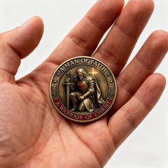A Man of Faith-A Warrior of Christ Commemorative Coin,Jesus Challenge Coins OY