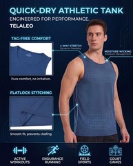 5 Pack Men’s Workout Tank Tops Sleeveless Mesh Muscle Gym Shirt Quick Dry Bla…