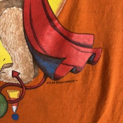 VINTAGE Atlas Sportswear Shirt Mens XL Orange Halloween Teddy Bear Graphic