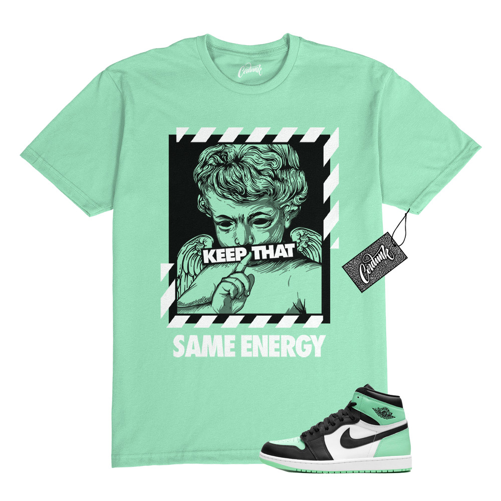 1 Green Glow Mint White Black High T Shirt Match ENERGY