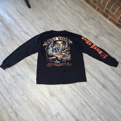 Hot Leather Bike Week Daytona Beach FL 2025 Black Long Sleeve Graphic Shirt Larg