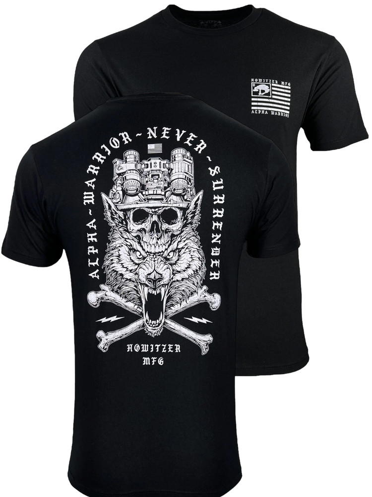 Howitzer Style Men’s T-Shirt Alpha Warrior Military Grunt MFG