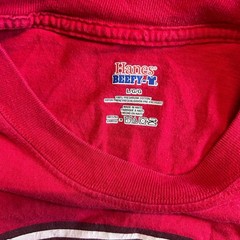 Hanes Long Sleeve Shirt Mens Size L Red Georgia Bulldogs Graphic Beefy-T Cotton