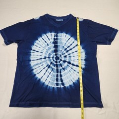 Tie Dye Shirt, Tony Brown, Large, Blue, Front Back and Shoulder Graphics