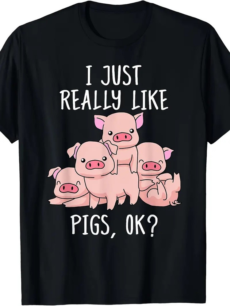 Love Pig T-Shirt Gifts Pigs Tshirt Men Cute Swine T-Shirt