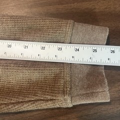 L.L. Bean Katahdin Iron Works Sherpa Waffle Fleece Henley Shirt Brown Mens LT