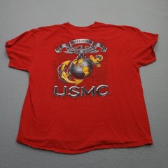 Vintage USMC Shirt Mens XXL 2XL Red United States Marine Corps USA Military Tee