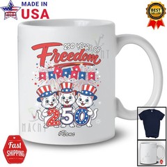 Custom Name 250th Anniversary Freedom; 4th Of July Three Patriotic Cat Shirt