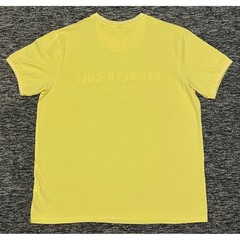 Kenneth Cole New York Mens Mellow Yellow Logo Graphic T-Shirt White Trim NWT L
