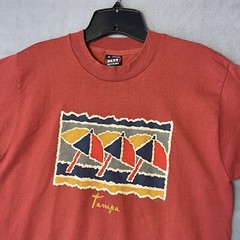 Vtg Tampa Florida Fruit Of The Loom Best T Shirt Adult Size M Peach Beach 90s SS