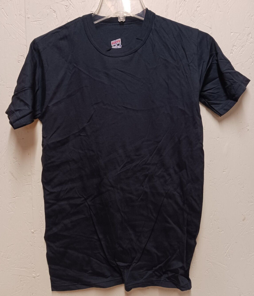 SOFFE Dri-Release Poly Blend dark blue T-Shirt, Size Small MADE IN USA