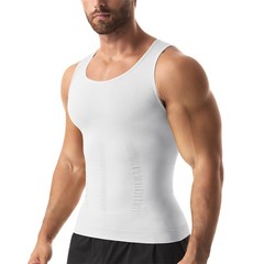 Mens Compression Shirt Slimming Body Shaper Chest Belly Tummy Control Vest Tank