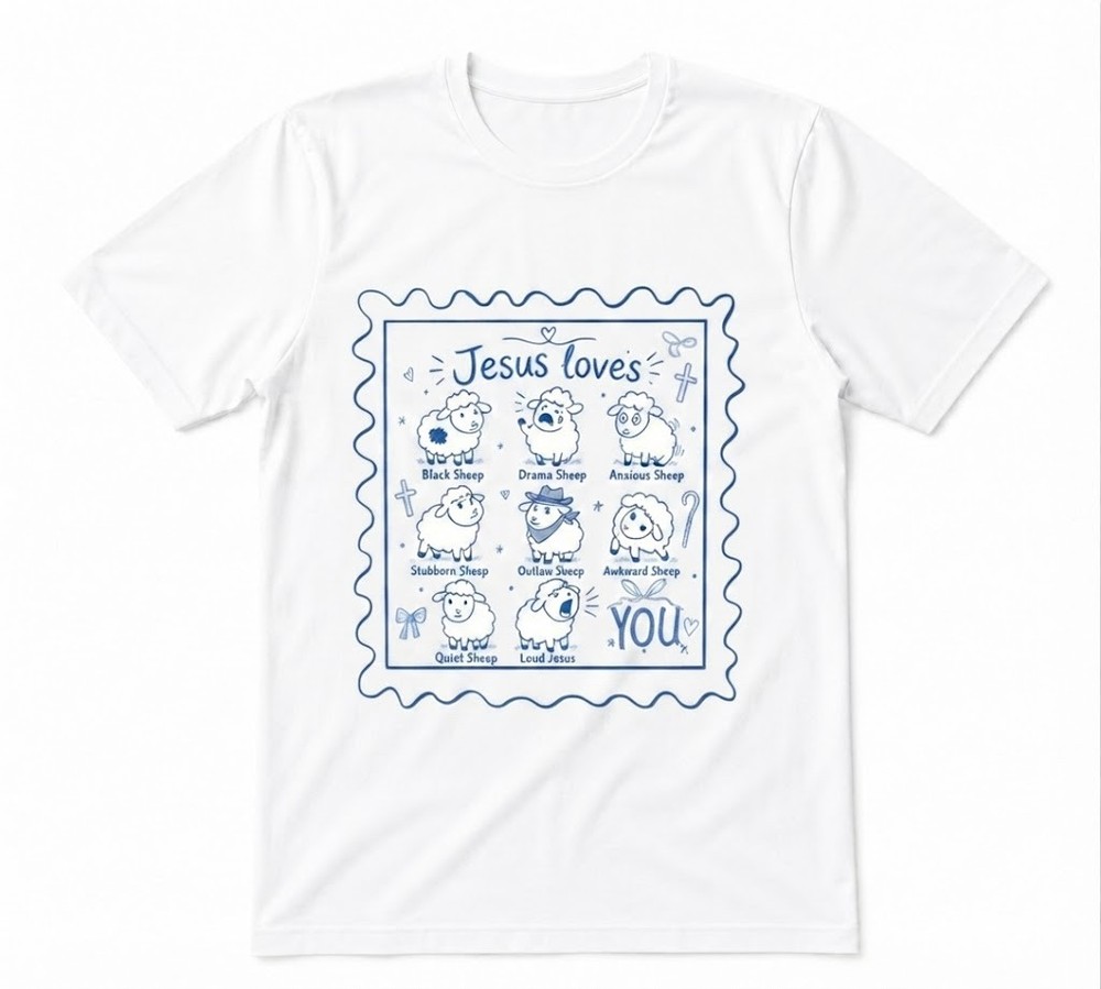 Jesus Loves You Christian Faith Religious Graphic Tee White T-shirt