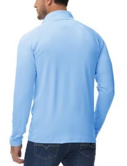 Mens UPF50+ Long Sleeve T-Shirts 1/4 Zip Up Quick Drying Sun Shirts Fishing Tops