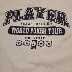 World Poker Tour Ringer TShirt Mens Large 2004 No Limit Player Texas Hold Em