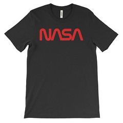 NASA T-Shirt. Large Text Logo. Tee on Black White or Gray. Space Astronaut NEW
