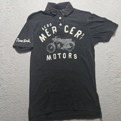 Aeropostale Aero Mercer St Motors 2 Button Black Shirt Y2K Preppy Faded Small