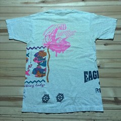 Vintage 90s USA Body Building Stock Pelican Lake Test Print AOP Shirt Size Large