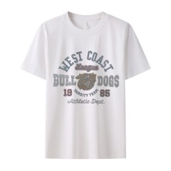 New Fashion Diamond Rhinestones Bulldog Luxury Men T-Shirt High Quality
