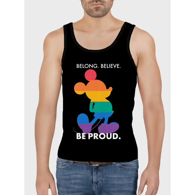 Disney Pride Collection Mens Belong. Believe. Be Proud. Tank Top Shirt New S, M