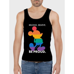 Disney Pride Collection Mens Belong. Believe. Be Proud. Tank Top Shirt New S, M