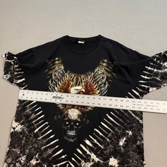 Jay’s Rock Men XL Tie Dye Eagle Skull Graphic T-Shirt Rhinestone Biker Tee