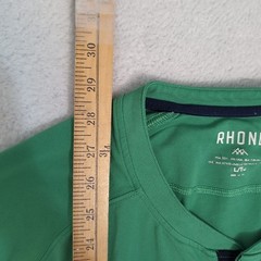 Rhone Men’s L Delta Pique Notch Neck Blade Collar GoldFusion Anti-Odor Green