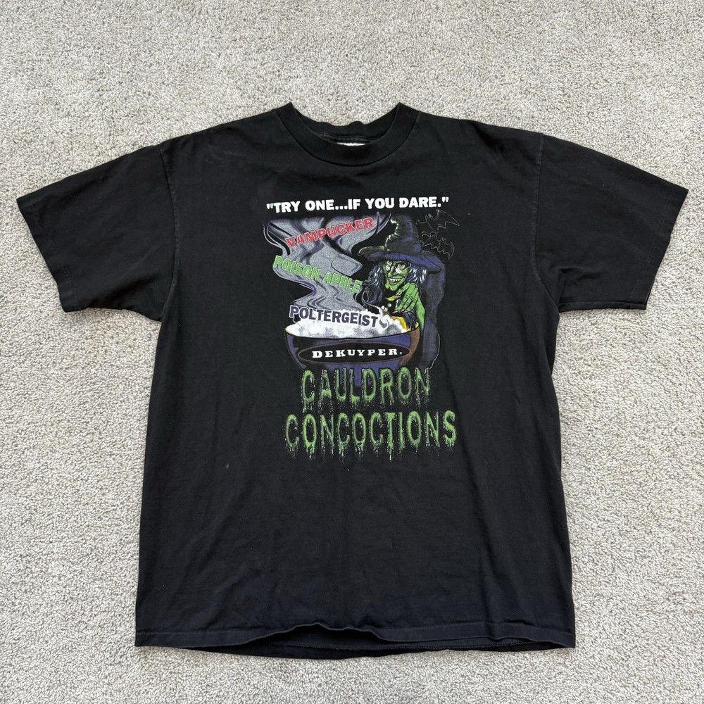 Vintage DeKuyper Shirt XL Halloween Cauldron Schnapps Alcohol Liquor Promo USA