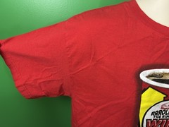 TIM HORTONS Coffee T-Shirt Medium Red Employee Work Uniform 2014 Roll Up The Rim